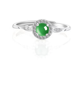 Grade A Jade Wealth Silver Ring(Adjustable)