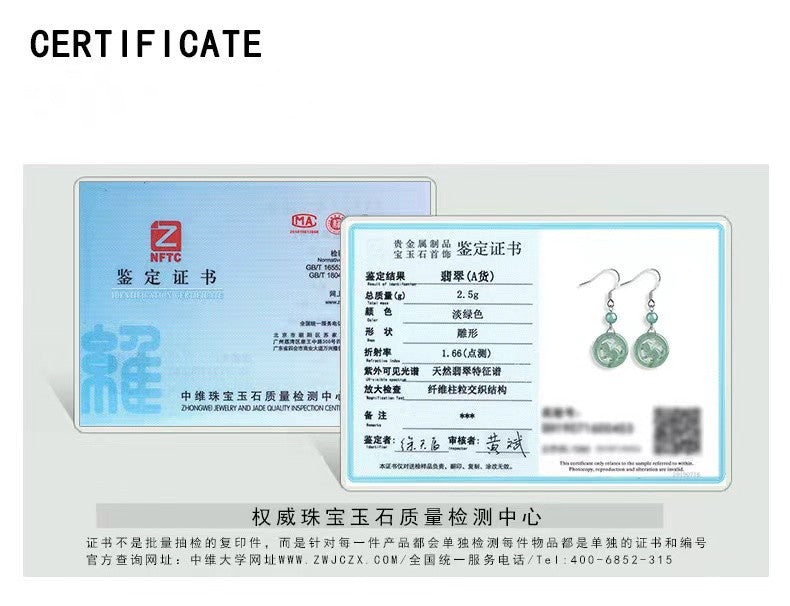 Rabbit Jade Earrings-Attract Luck