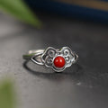 Ruyi Cloud Red Agate S925 Silver Ring-Wishes Close By