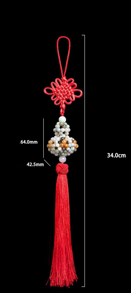 Fengshui Lucky Auto Hanging Ornament-Natural Jade Calabash