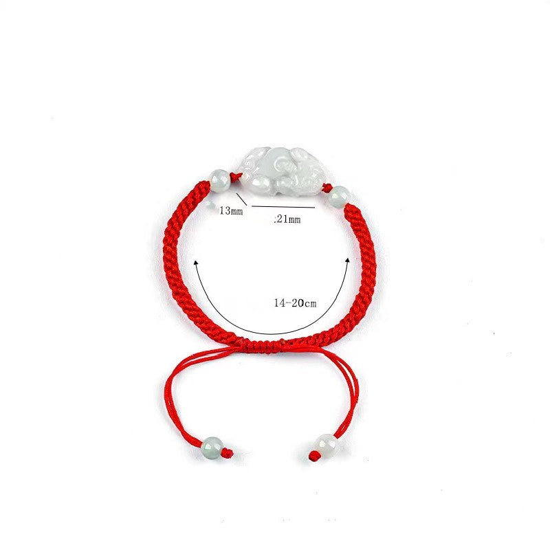 Pixiu Jade Red String Bracelet-Proection and Wealth