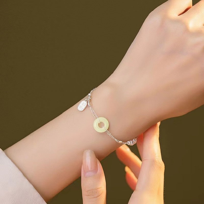 Peace Knot Silver Bracelet-Good Fortune and Prosperity