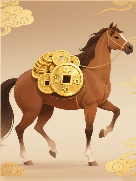 Fortune Gallop Golden Bracelet–Lucky Horse of Wealth 2026 Year of the Horse Edition Necklace
