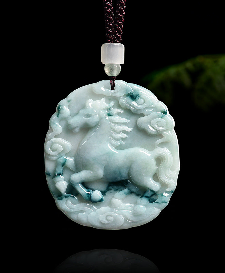 Victory Horse Myanmar Jadeite Abundance Amulet