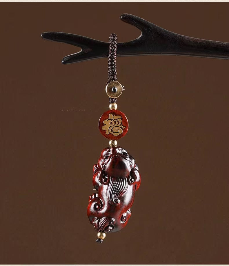 Sandalwood Pixiu Auto Keychain-Protection&Wealth