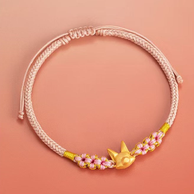 Gold Fox Handmade String Bracelet-Luck and Prosperity