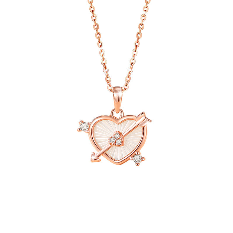 Heart & Arrow Mother of Pearl Necklace-Love That Stays