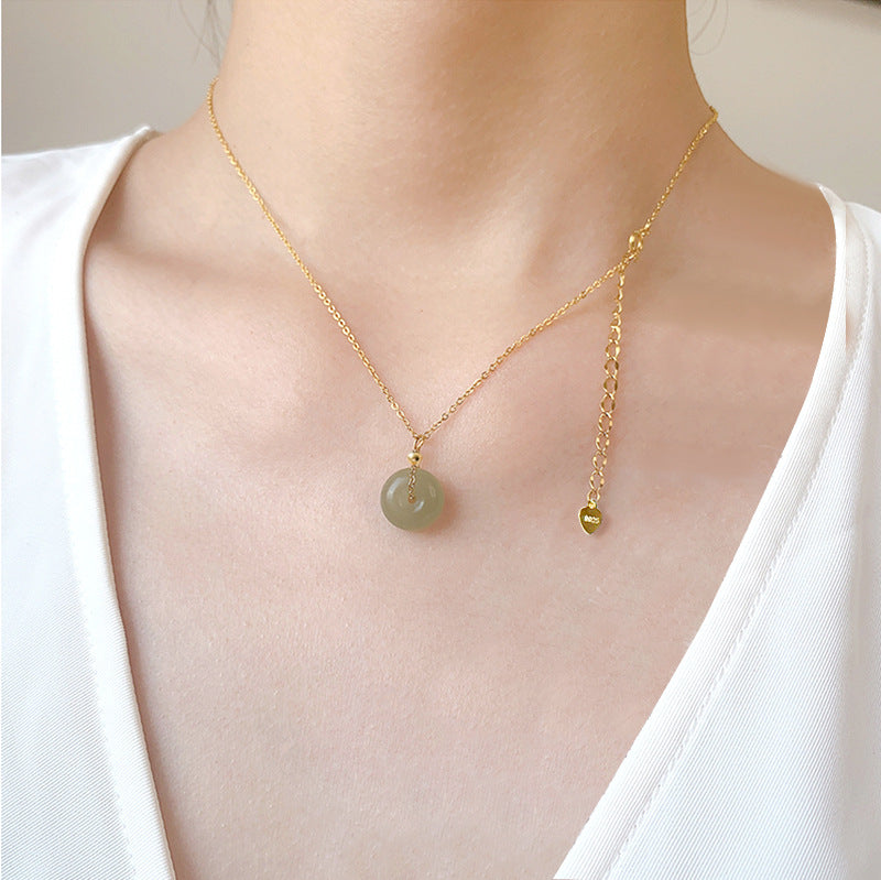 Green Jade Stone Fengshui Pendant Necklace