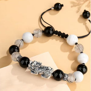 999 Silver Pixiu Classic Couple Bracelet-Protection and Wealth