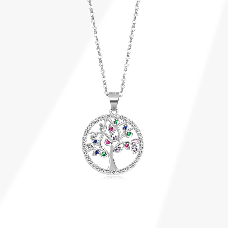 Gold Diamant Lebensbaum Schutz-Anhänger Halskette