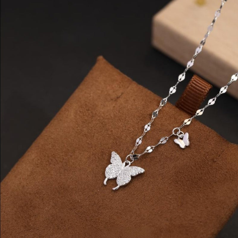 Butterfly Fine Silver Necklace-Love in Flight