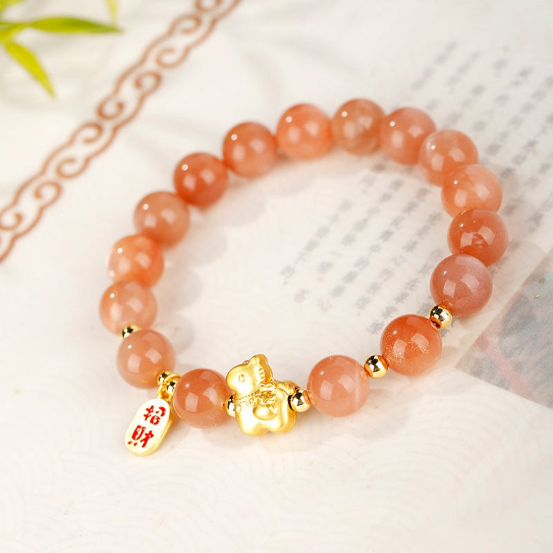 Sunstone "Year of the Horse" Good Fortune Bracelet – 18K Gold Vermeil & Natural Vitality