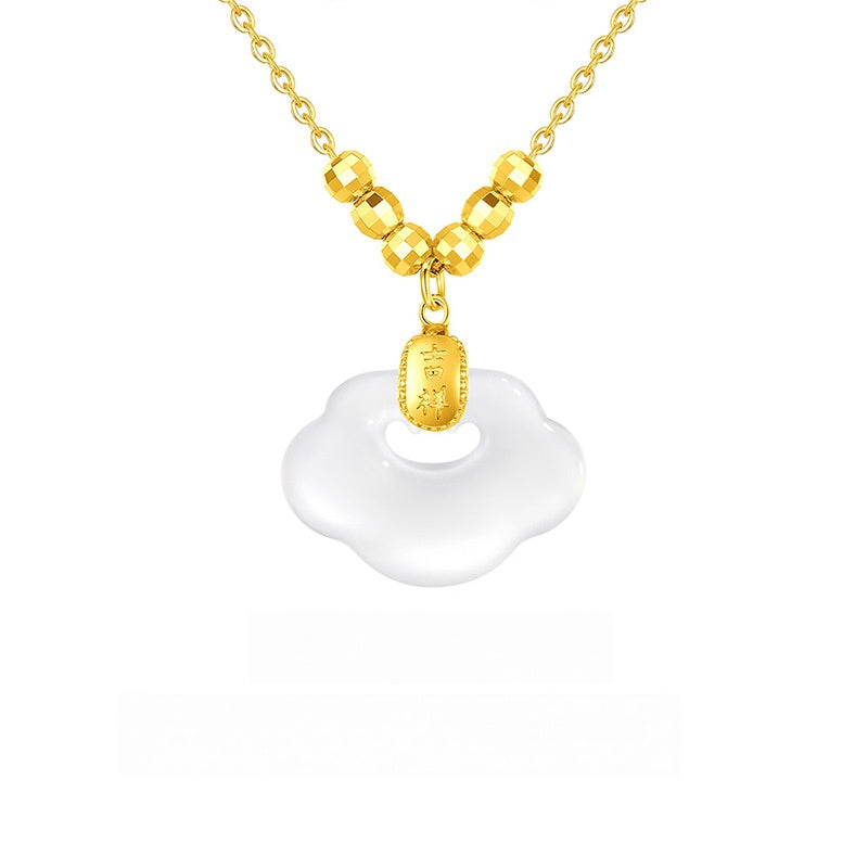 White Jade Ruyi Pendant Necklace