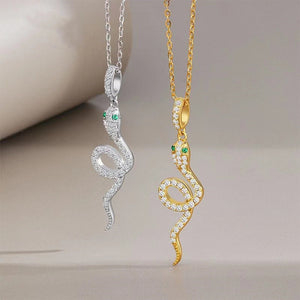 Zodiac Snake New Year Silver Necklace-Passion & Determination