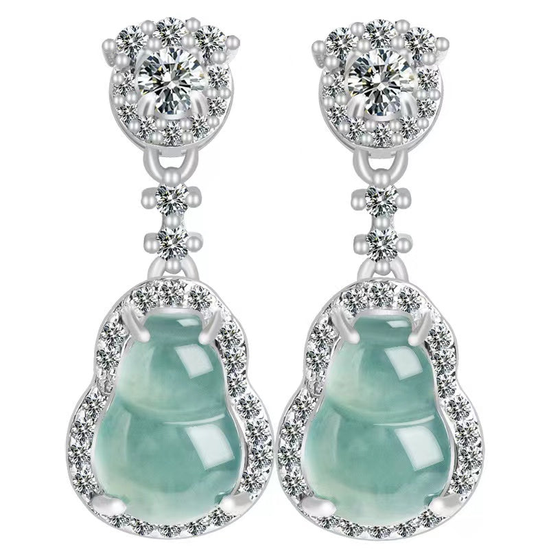 Calabash Ice Jade Earrings