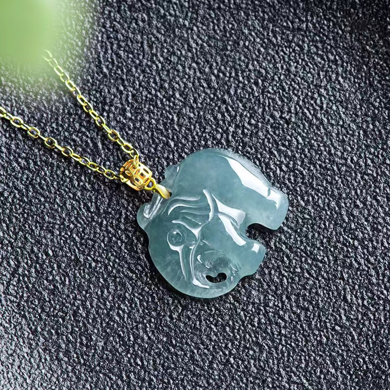 Spirit of Wisdom Elephant Jade Necklace