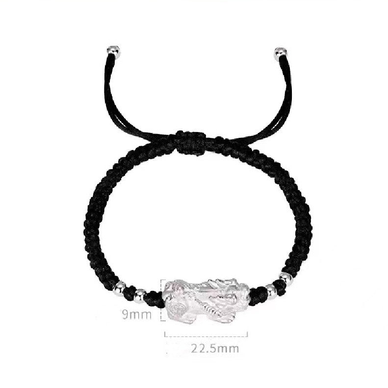 999 Pure Silver Pixiu Wealth String Bracelet-Attract Luck