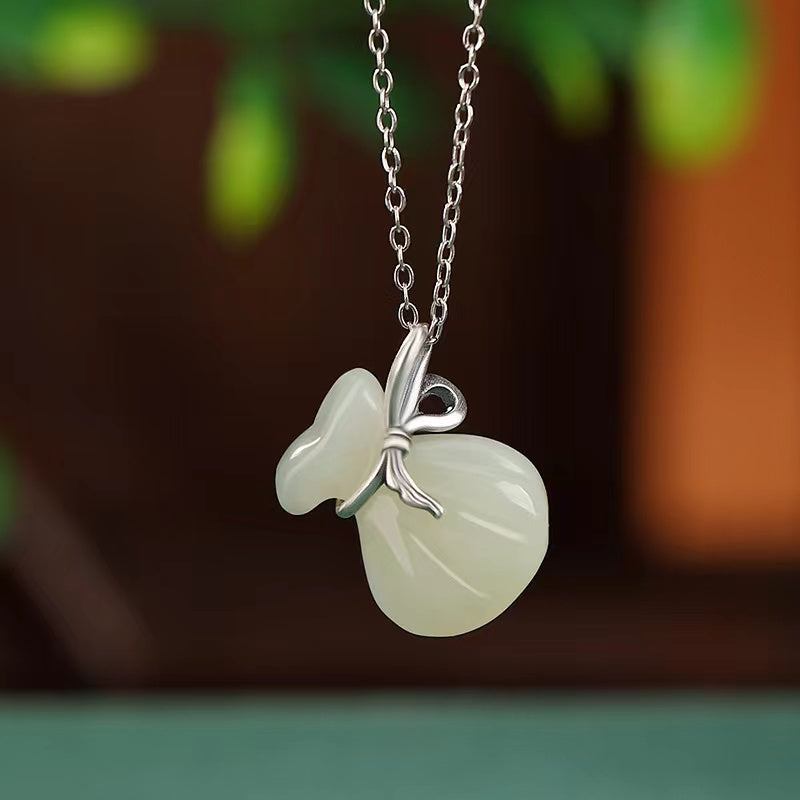 Money Bag Jade Necklace-Wealth and Prosperity