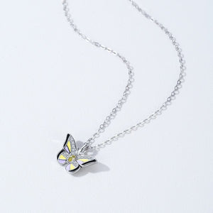 Enchanted Butterfly Silver Necklace -Transformation and Prosperity