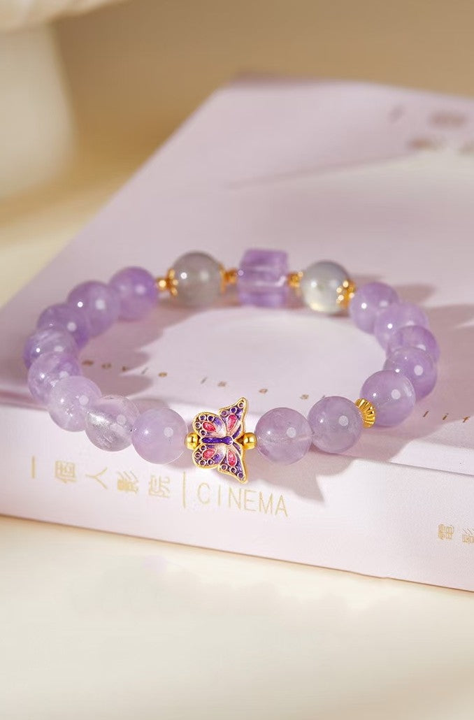Sweet Butterfly Amethyst Bracelet-transformation and joy