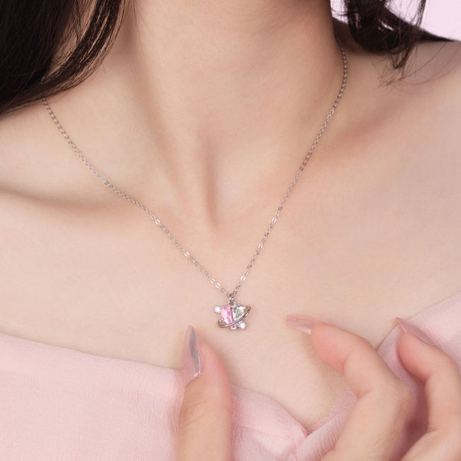 A Sincere Love-Heart Planet Sterling Silver Necklace
