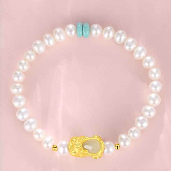 Abundance & Grace-Pixiu Freshwater Pearl Bracelet