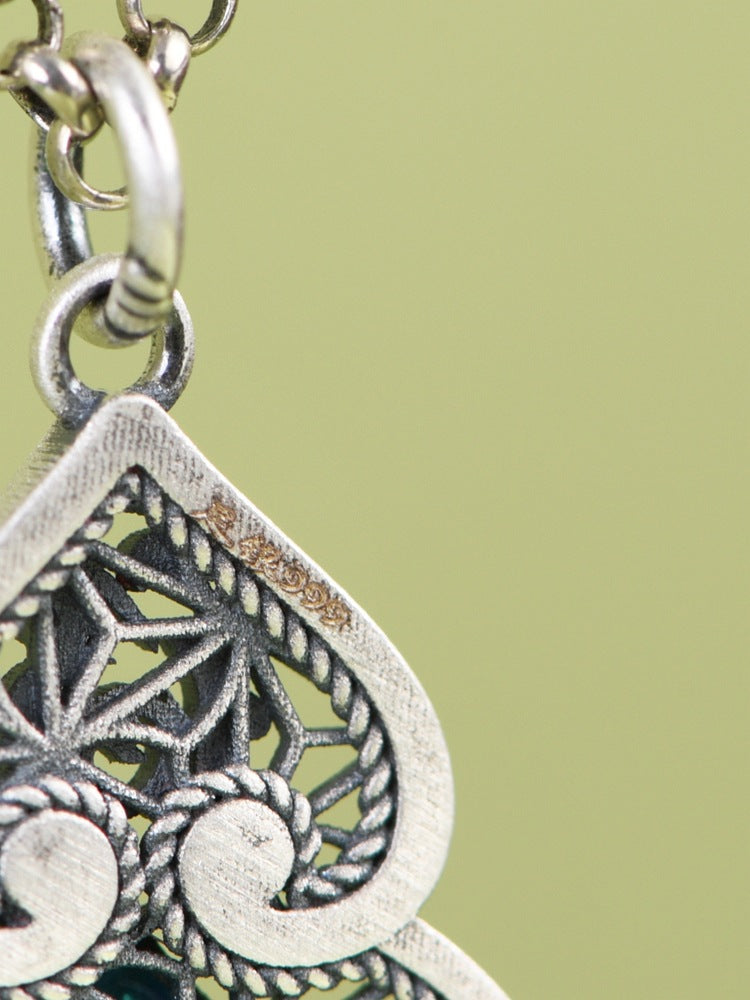 Feng Shui Calabash Cloisonné Silberkette – Schutz, Langlebigkeit & Wohlstand
