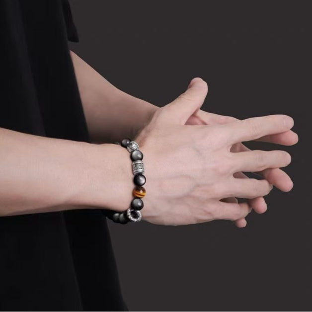 Silver Sheen Obsidian Blessings Bracelet-Serene Fortune