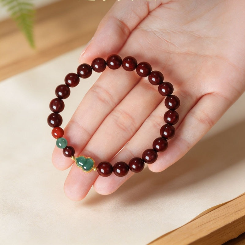 A Turn of Fortune-Purple Sandalwood Jade Gourd Bracelet