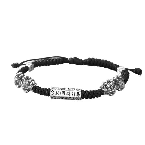 Double Pixiu Handmade Rope Bracelet-Attract Luck