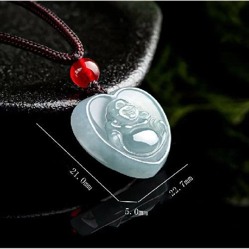 Laughing Buddha White Jade Pendant-Wisdom and Enlightenment