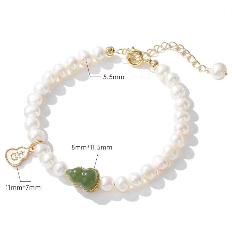 Natural Pearl Jade Calabash Bracelet-Inner Peace