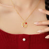 Red Agate Wealth Coin New Year Necklace-Protection&Prosprity