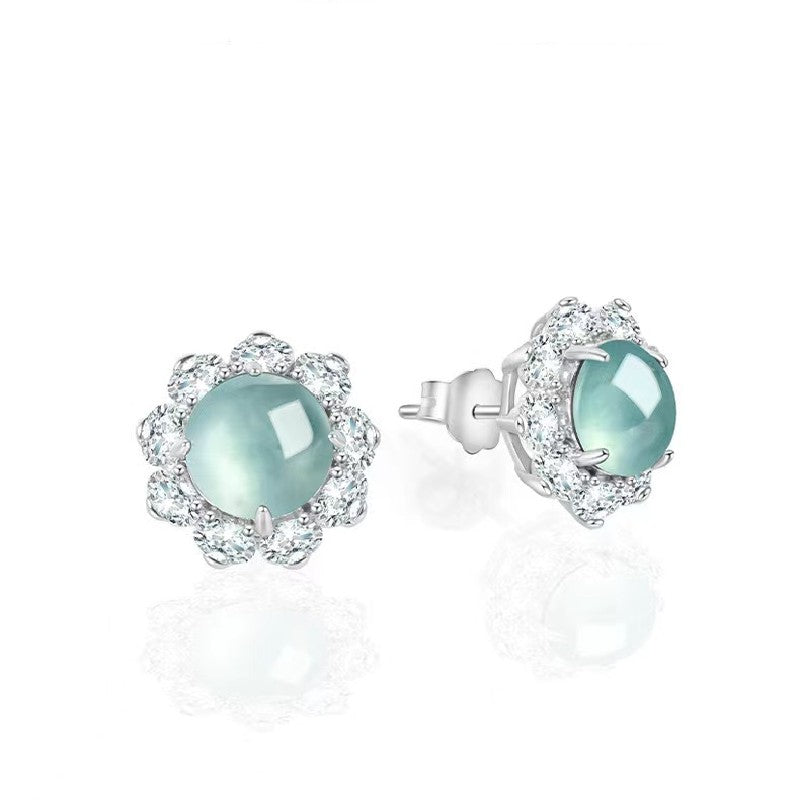 Natural Jadeite Studs Earrings-Inner Peace