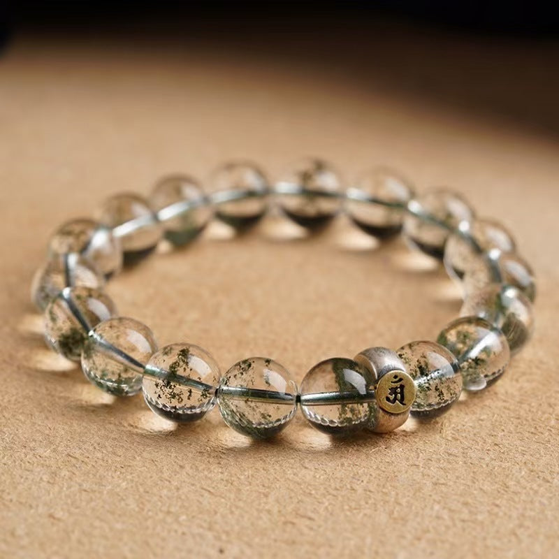 Green Phantom Quartz Guardian Deity Buddha Bracelet-Healing & Renewal