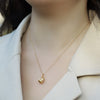 Vintage Gourd Necklace – 10K Gold-Tone Brushed Silver Pendant for Elegant Women