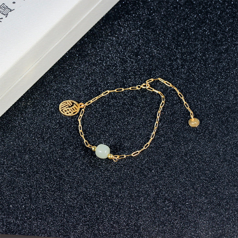 Hetian Jade Bracelet-Double Happiness