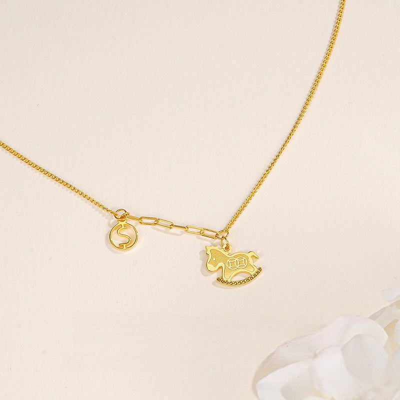 “Lucky Horse” Golden Necklace – 2026 Year of the Horse Edition for Instant Wealth & Good Fortune