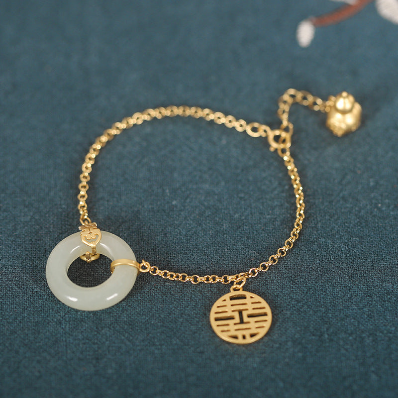 Double Happiness Nephrite Jade Bracelet-Shared Joy