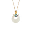 Enamel Dragon Jade Necklace Pendant -Fortune Prosperity