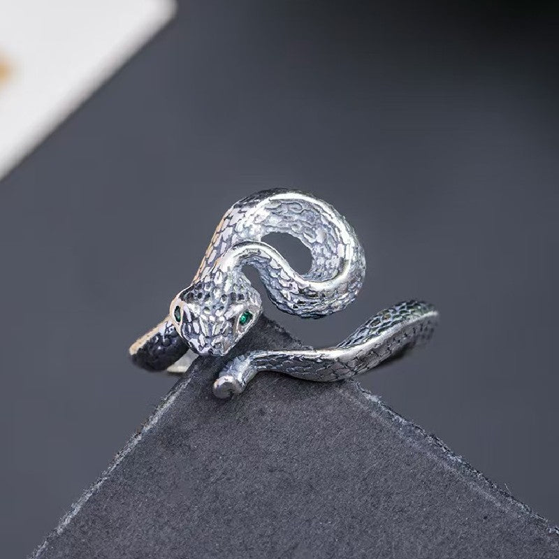 Rattlesnake Vintage Silver Ring-transformation & protection