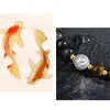 Silver Koi Fish Obsidian Men`s Bracelet-Prosperity Luck