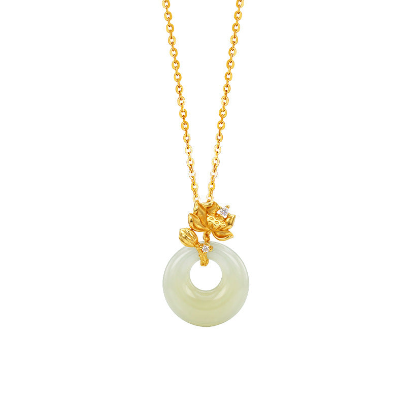 Nephrite Jade Gourd Pendant Necklace-Blessing and Abundance