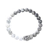 White Turquoise Beads Silver Pixiu Bracelet-Attract Luck