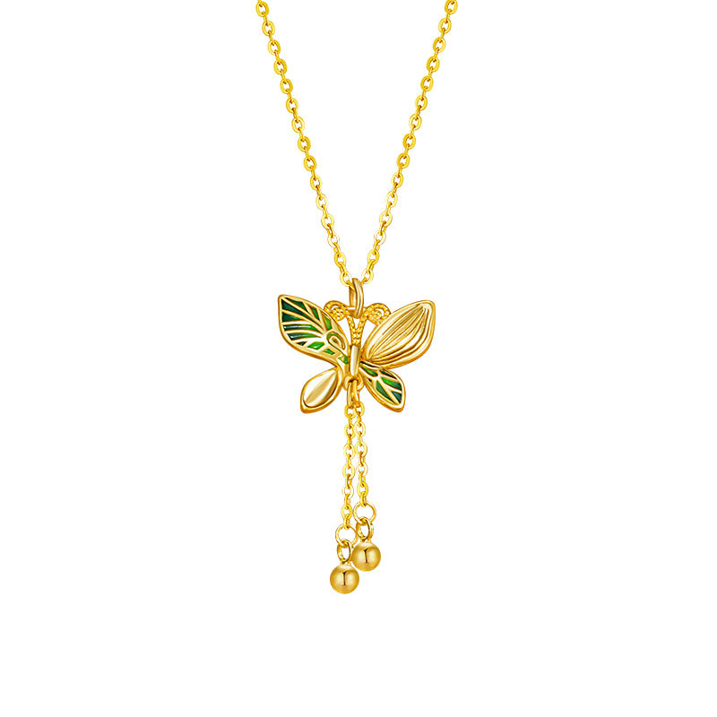Butterfly Tassel Pendant Necklace-Graceful Radiance