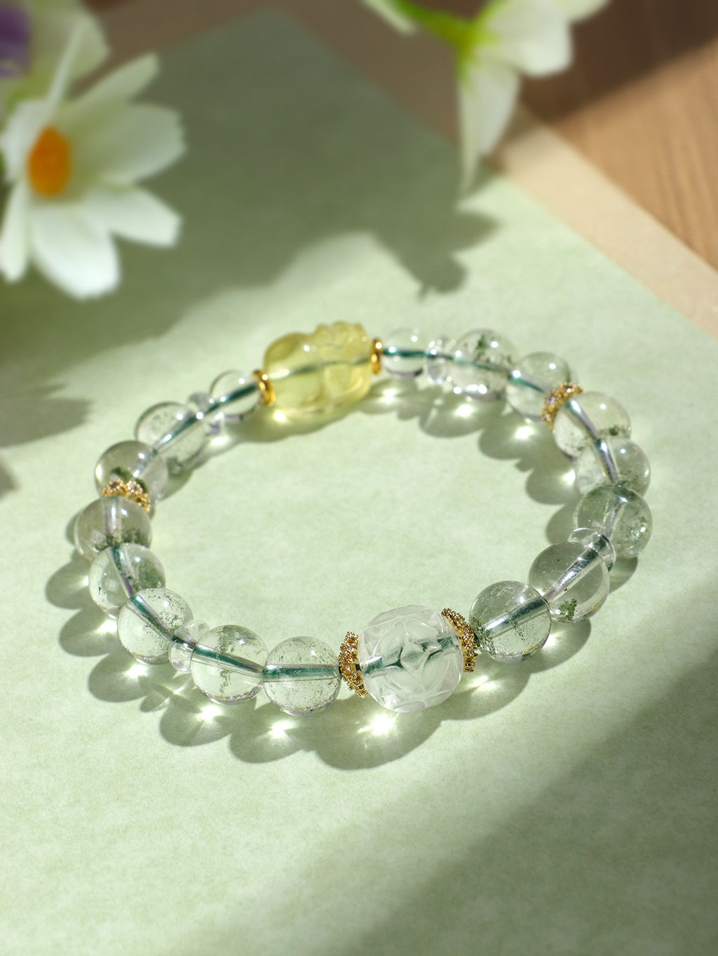 Green Phantom Quartz Pi Xiu Bracelet-Divine Protection