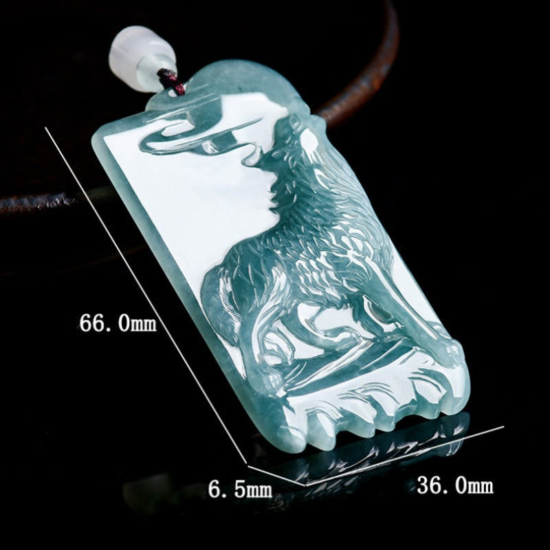 Howling Wolf Jade Pendant-Stay True and Stand Through Every Storm
