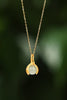 Gentle Essence Hetian Jade Pendant Necklace– S925 Sterling Silver with Ancient Gold Finish