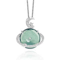 Peace Buckle Ice Jade Pendant Necklace