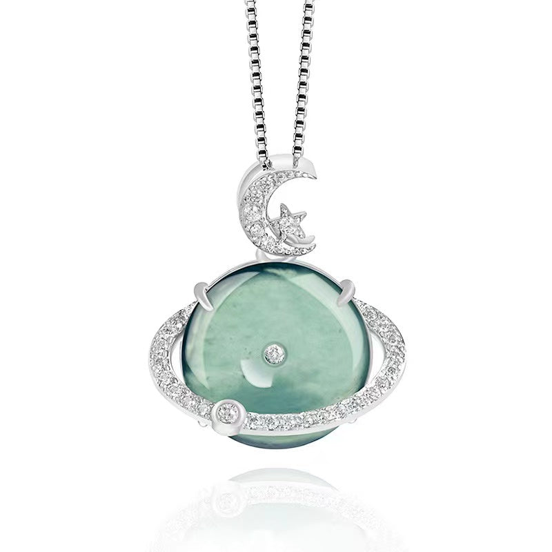 Peace Buckle Ice Jade Pendant Necklace